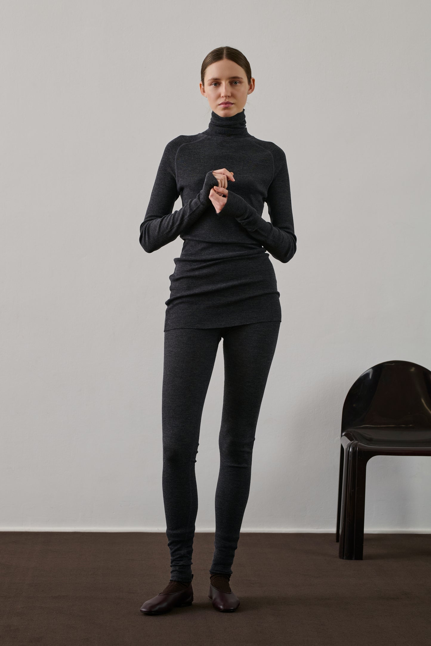 Legging Gill - Gris Chiné Foncé - Laine - Femme