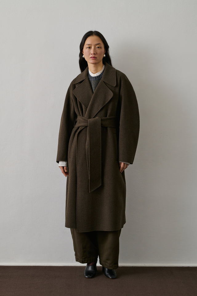 Manteau Harvard - Kaki Brun - Laine - Femme