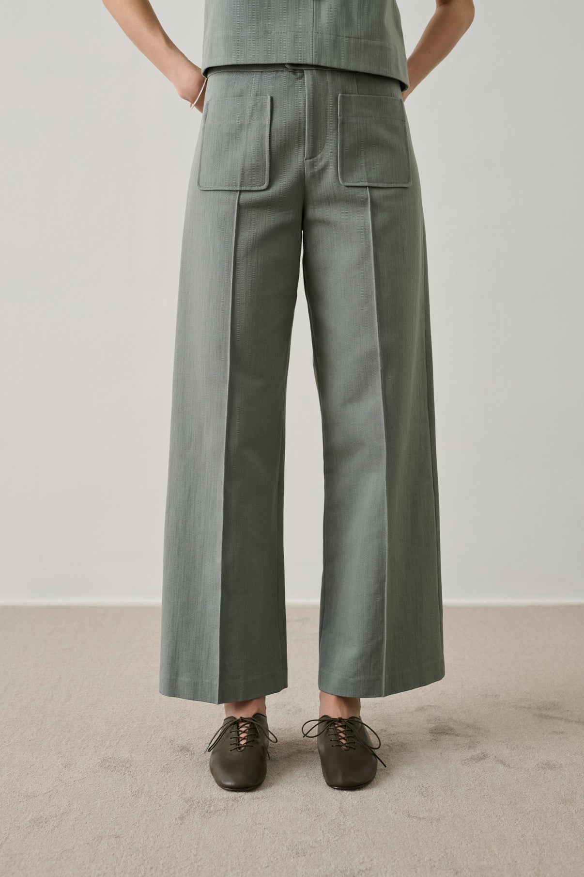 Pantalon Harry - Vert D'Eau - Coton - Femme vue 2