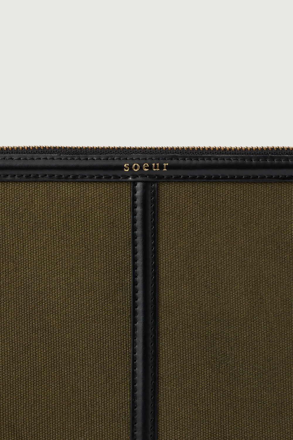 Pochette Doces - Kaki/Noir - Coton - Femme vue 4